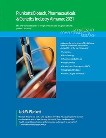 plunketts biotech pharmaceuticals and genetics industry almanac 2021 biotech pharmaceuticals and genetics