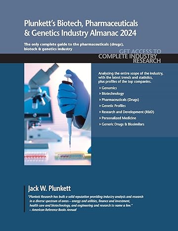 plunketts biotech pharmaceuticals and genetics industry almanac 2024 biotech pharmaceuticals and genetics