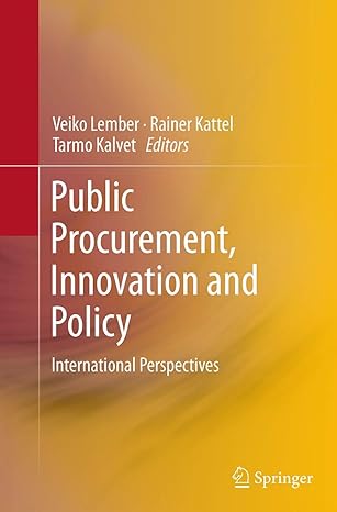 public procurement innovation and policy international perspectives 1st edition veiko lember ,rainer kattel