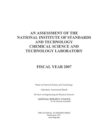 an assessment of the national institute of standards and technology chemical science and technology