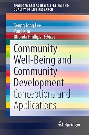 community well being and community development conceptions and applications 2015th edition seung jong lee
