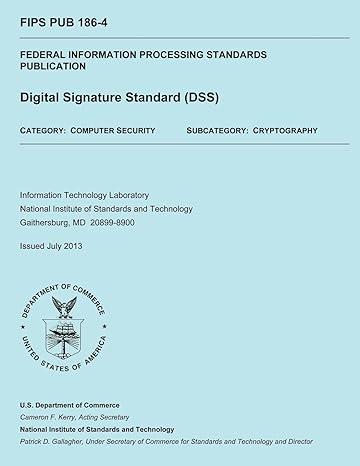 federal information processing standards publication digital signature standard 1st edition u s department of