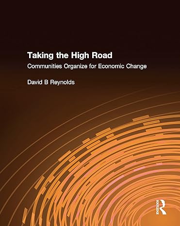taking the high road communities organize for economic change 1st edition david b reynolds 0765607441,