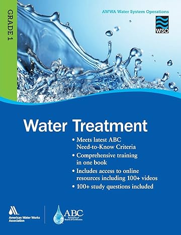 water treatment grade 1 wso awwa water system operations wso 1st edition awwa 1625761236, 978-1625761231