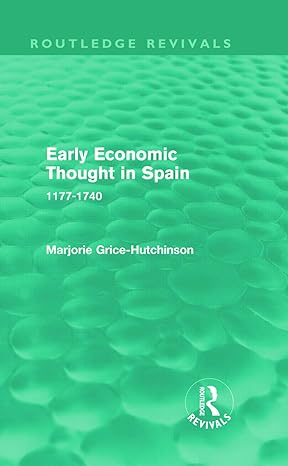 early economic thought in spain 1177 1740 1st edition marjorie grice hutchinson 041568255x, 978-0415682558