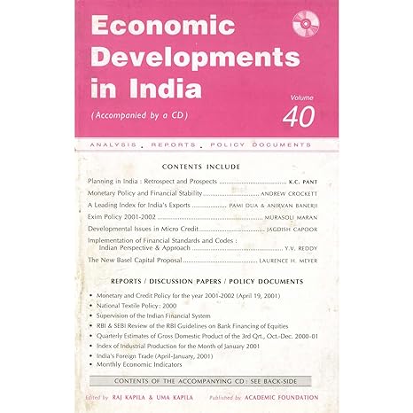 economic developments in india monthly update volume 40 1st edition editors raj kapila uma kapila 817188220x,