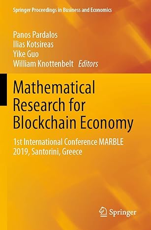 mathematical research for blockchain economy 1st international conference marble 2019 santorini greece 1st