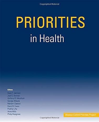 priorities in health disease control priorities companion volume 1st edition professor of public health and