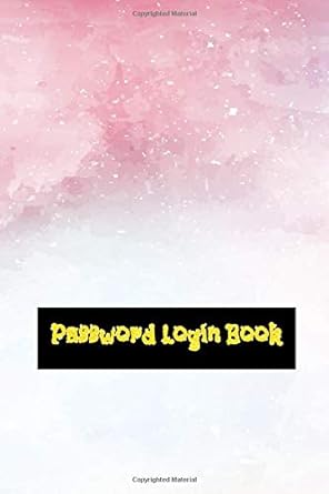 password login book save passwords size 6 x 9 inch glossy cover design white paper sheet alphabetical tracker