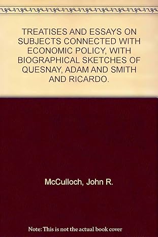 treatises and essays on subjects connected with economical policy with biographical sketches of quesnay adam