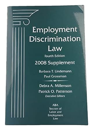 employment discrimination law 2008 supplement 4th edition barbara lindemann and paul grossman 1570187088,