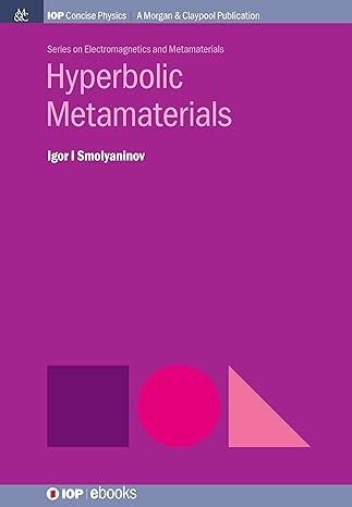 hyperbolic metamaterials 1st edition igor i smolyaninov 1681749718, 978-1681749716