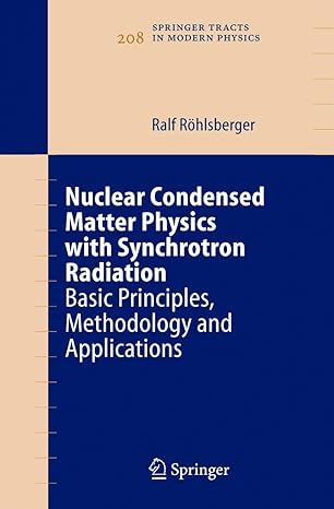 nuclear condensed matter physics with synchrotron radiation basic principles methodology and applications