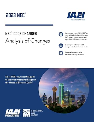 analysis of changes nec 2023 1st edition international association of electrical inspectors ,joseph j wages