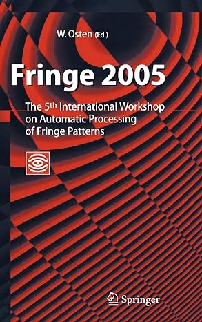 fringe 2005 the 5th international workshop on automatic processing of finge patterns 2006th edition wolfgang