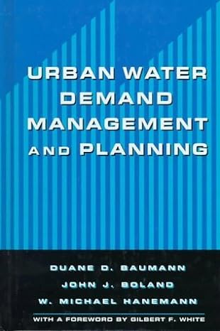 urban water demand management and planning 1st edition duane d baumann ,john j boland ,w michael hanemann