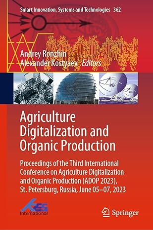 agriculture digitalization and organic production proceedings of the third international conference on