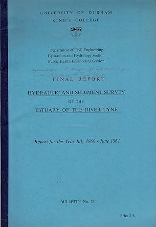 hydraulic and sediment survey of the estuary of the river tyne 1st edition james roxby simpson 0903259001,