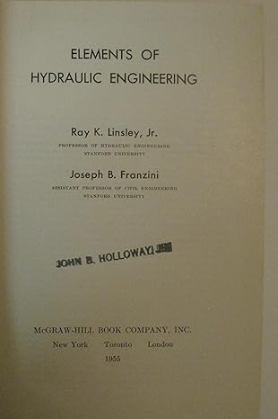elements of hydraulic engineering 1st edition ray k linsley jr ,joseph b franzini b0000cj8db