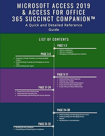 microsoft access 2019 and access for office 365 succinct companion a quick and detailed reference guide 1st