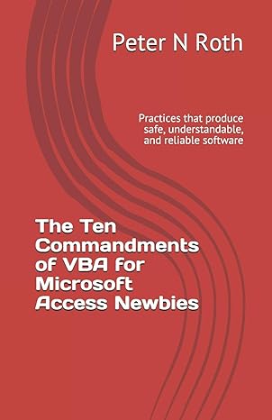the ten commandments of vba for microsoft access newbies practices that produce safe understandable and
