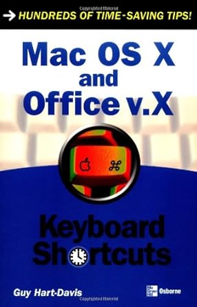 mac os x and office v x keyboard shortcuts 1st edition guy hart davis b008sln0i2