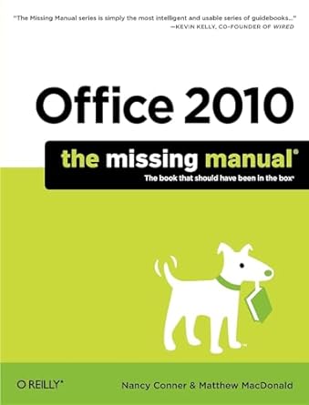 office 2010 the missing manual 1st edition nancy conner ,matthew macdonald 1449382401, 978-1449382407