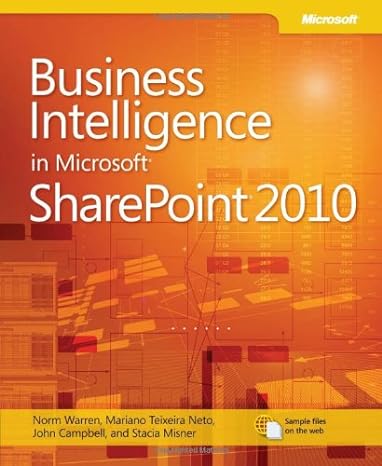 business intelligence in microsoft sharepoint 2010 1st edition norman p warren ,mariano teixeira neto ,john