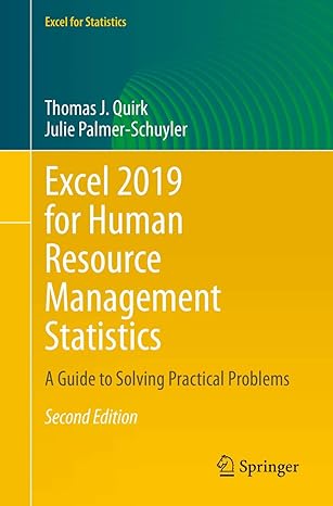 excel 2019 for human resource management statistics a guide to solving practical problems 2nd edition thomas