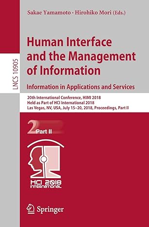 human interface and the management of information information in applications and services 20th international