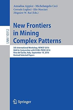 new frontiers in mining complex patterns 5th international workshop nfmcp 20 held in conjunction with ecml
