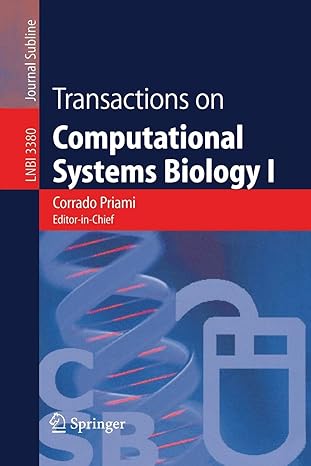 transactions on computational systems biology i 2005 edition corrado priami 3540254226, 978-3540254225