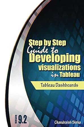 tableau dashboards step by step guide to developing visualizations in tableau 1st edition chandraish sinha