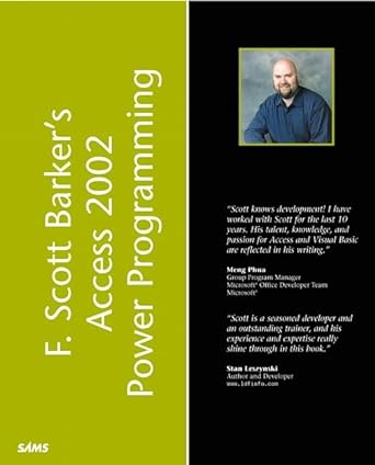 f scott barkers microsoft access 2002 power programming 1st edition f scott barker 0672321025, 978-0672321023