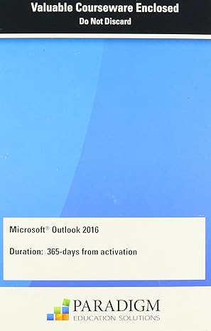 microsoft outlook 2016 ebook w/ 1 year online access 1st edition seguin 0763872512, 978-0763872519