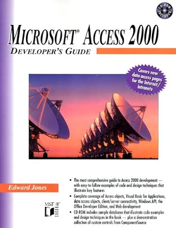 microsoft access 2000 developers guide 1st edition edward jones