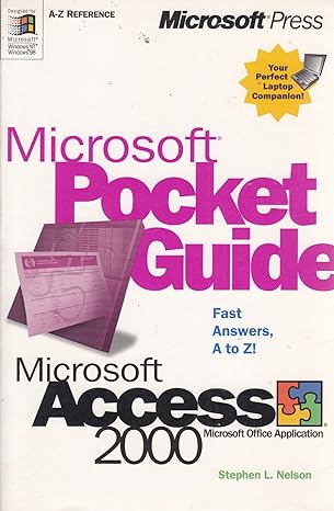 microsoft pocket guide to microsoft access 2000 1st edition stephen l nelson