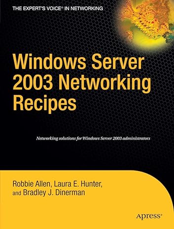 windows server 2003 networking recipes a problem solution approach 1st edition robbie allen ,beau hunter