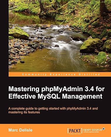 mastering phpmyadmin 3 4 for effective mysql management 1st edition marc delisle 1849517789, 978-1849517782