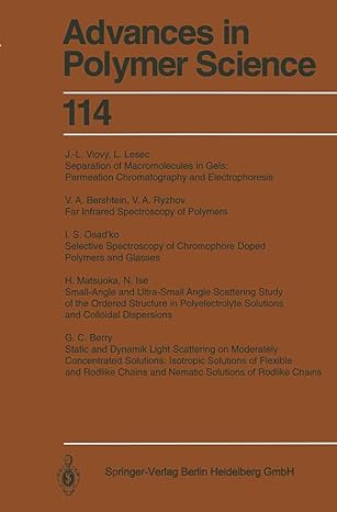 polymer analysis and characterization 1st edition v a bershtein ,g c berry ,n ise ,j lesec ,h matsuoka ,i s