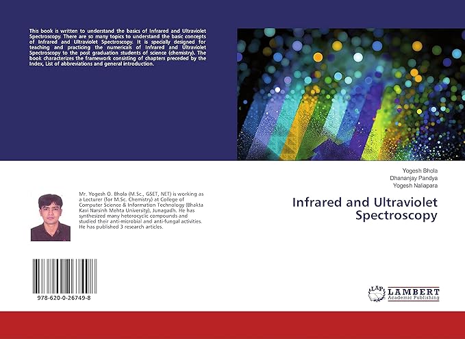 infrared and ultraviolet spectroscopy 1st edition yogesh bhola ,dhananjay pandya ,yogesh naliapara