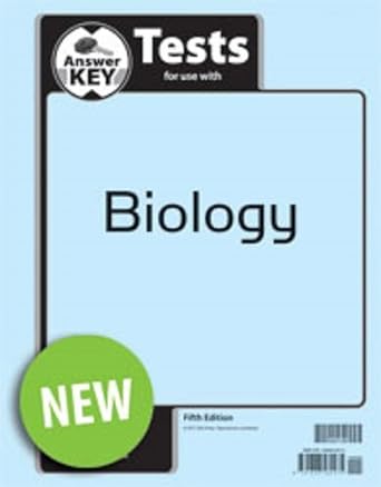 bju press biology test key 5th ed 1st edition bju press 1628560274, 978-1628560275