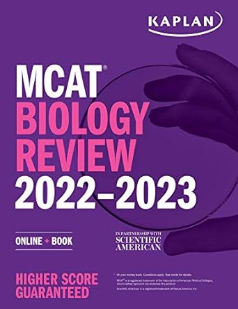 mcat biology review 2022 2023 online + book 1st edition kaplan test prep 1506276709, 978-1506276700