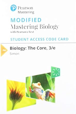 biology the core modified mastering biology with pearson etext access code 3rd edition eric simon 0135308712,