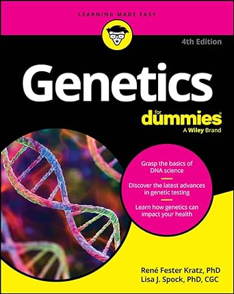 genetics for dummies 4th edition rene fester kratz ,lisa spock b0cnwz9qnl, 978-1394210190