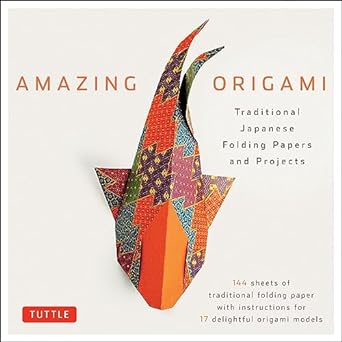 amazing origami kit traditional japanese folding papers and projects 144 origami papers with book 17 projects