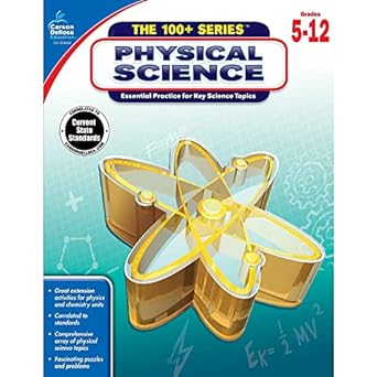 carson dellosa the 100 series physical science workbook grades 5 12 science 128pgs act edition carson dellosa