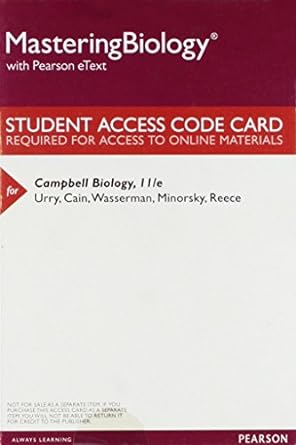 mastering biology with pearson etext standalone access card for campbell biology 11th edition lisa a urry