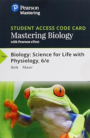 mastering biology with pearson etext standalone access card for biology science for life with physiology 6th