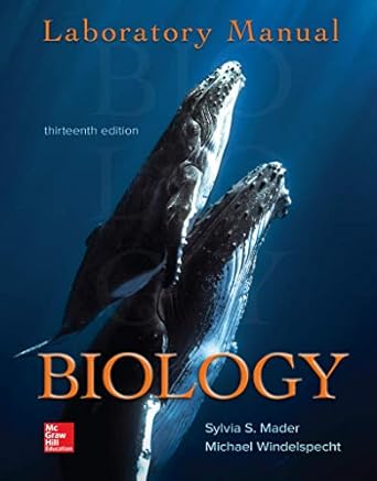 lab manual for maders biology 13th edition sylvia mader 1260179869, 978-1260179866